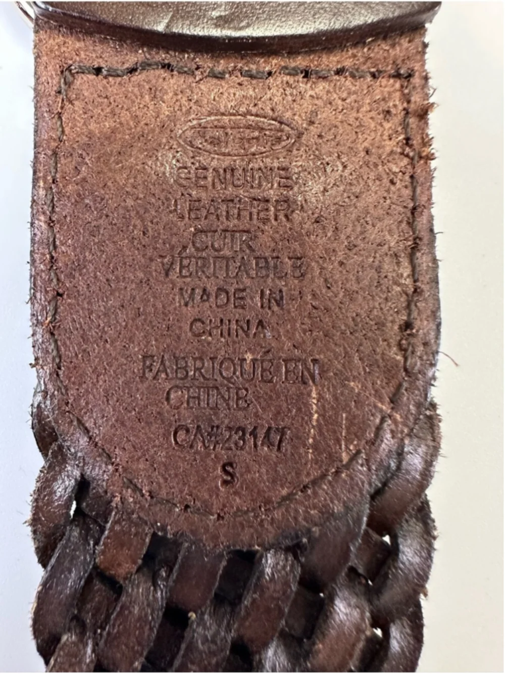 Talbots Brown Braided Leather Belt Silver Buckle Woven Small Medium Classic